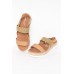 Dunham Camel Woven Platform Sandal