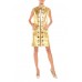 1960S MORPHEW COLLECTION Gold Leather Studded Mod Zipper Dress