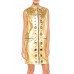 1960S MORPHEW COLLECTION Gold Leather Studded Mod Zipper Dress