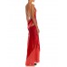 MORPHEW ATELIER Tomato Red & Gold Antique 1920'S Silk Velvet Backless Gown