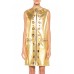 1960S MORPHEW COLLECTION Gold Leather Studded Mod Zipper Dress