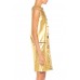 1960S MORPHEW COLLECTION Gold Leather Studded Mod Zipper Dress