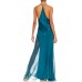 MORPHEW COLLECTION Lyons Blue Silk Bias Cut Slip Gown