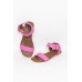 Than Pink Leather Buckle Sandal